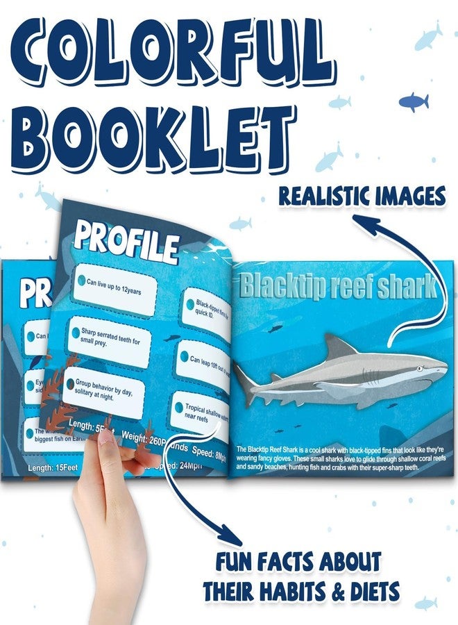MOEAWS 6 Pack Large Size Shark Toys(15-16 Inch) with Educational Booklet, Soft Plastic Figurines, Party Decoration, Under The Sea Creature Toy, Ocean Animal Figure for Kid Boy Girl Toddler, Cake Toppers - Image 4